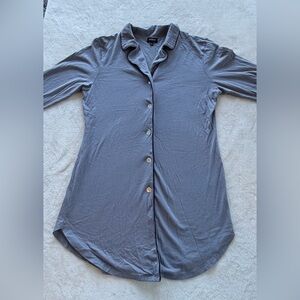 Cosabella Gray/Blue Button Down Lounge Small PajamaTop Sleepwear CozyVibes